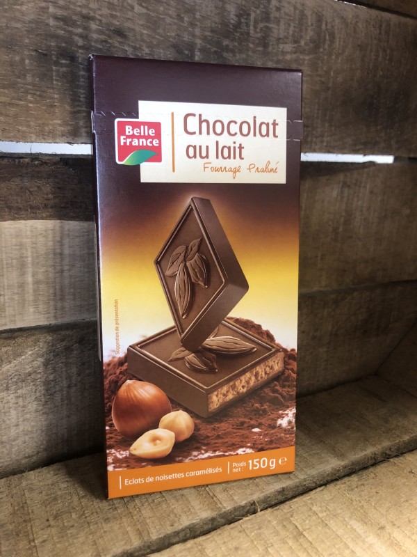 Tablette de Chocolat au lait Fourré praliné