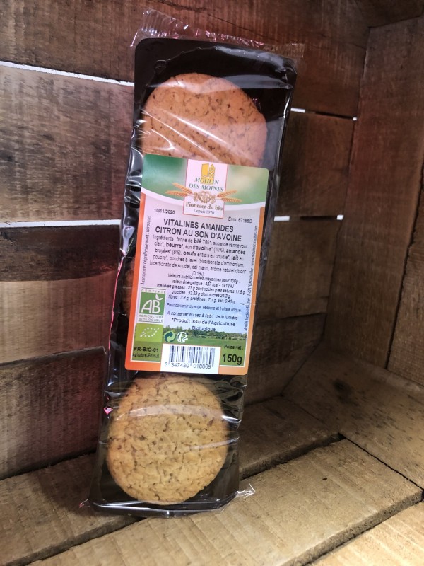 Vitalines amandes citron au son d’avoine