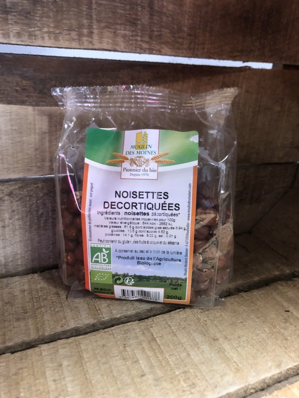 Noisettes décortiquées