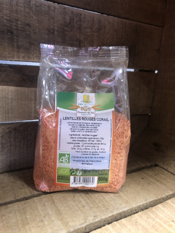 Lentilles rouges corail